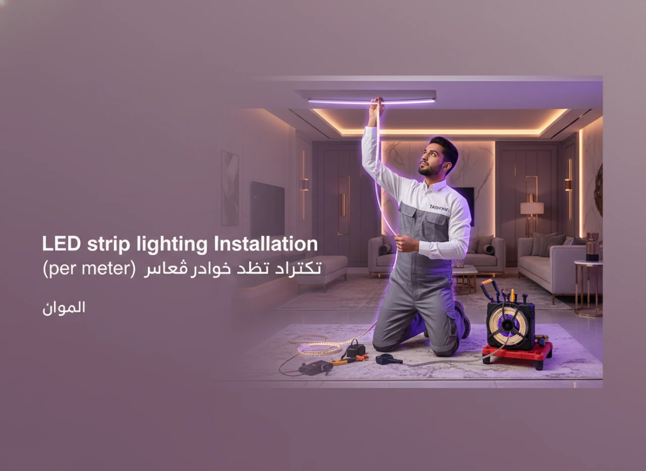 خدمة تركيب إضاءة ليد شريطية (لكل متر)