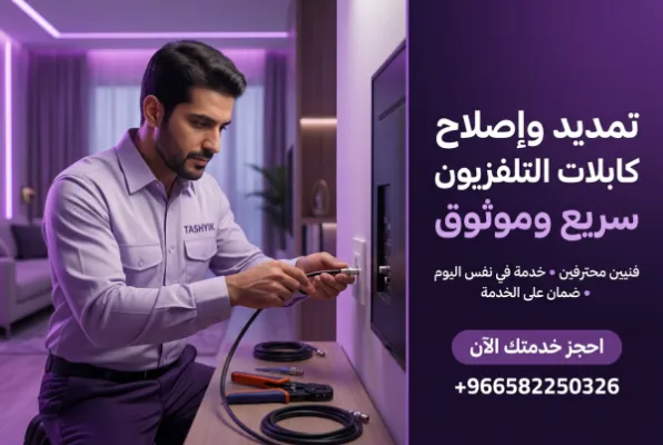 تمديد كيبل تلفزيون احترافي: ضمان جودة الصورة والصوت مع تشييك