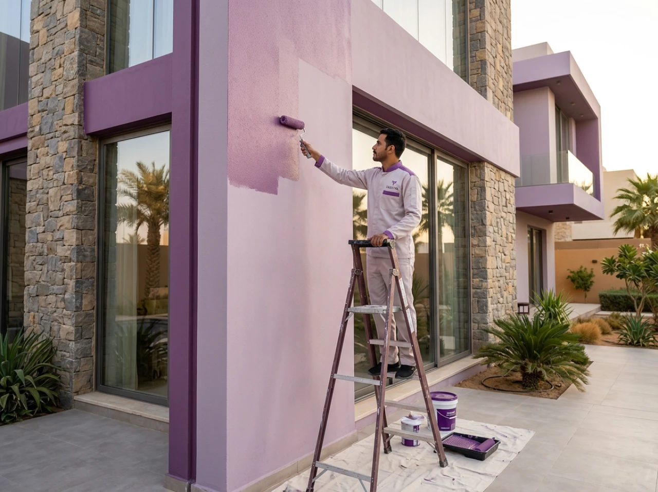 خدمة دهان خارجي للواجهات لكل متر