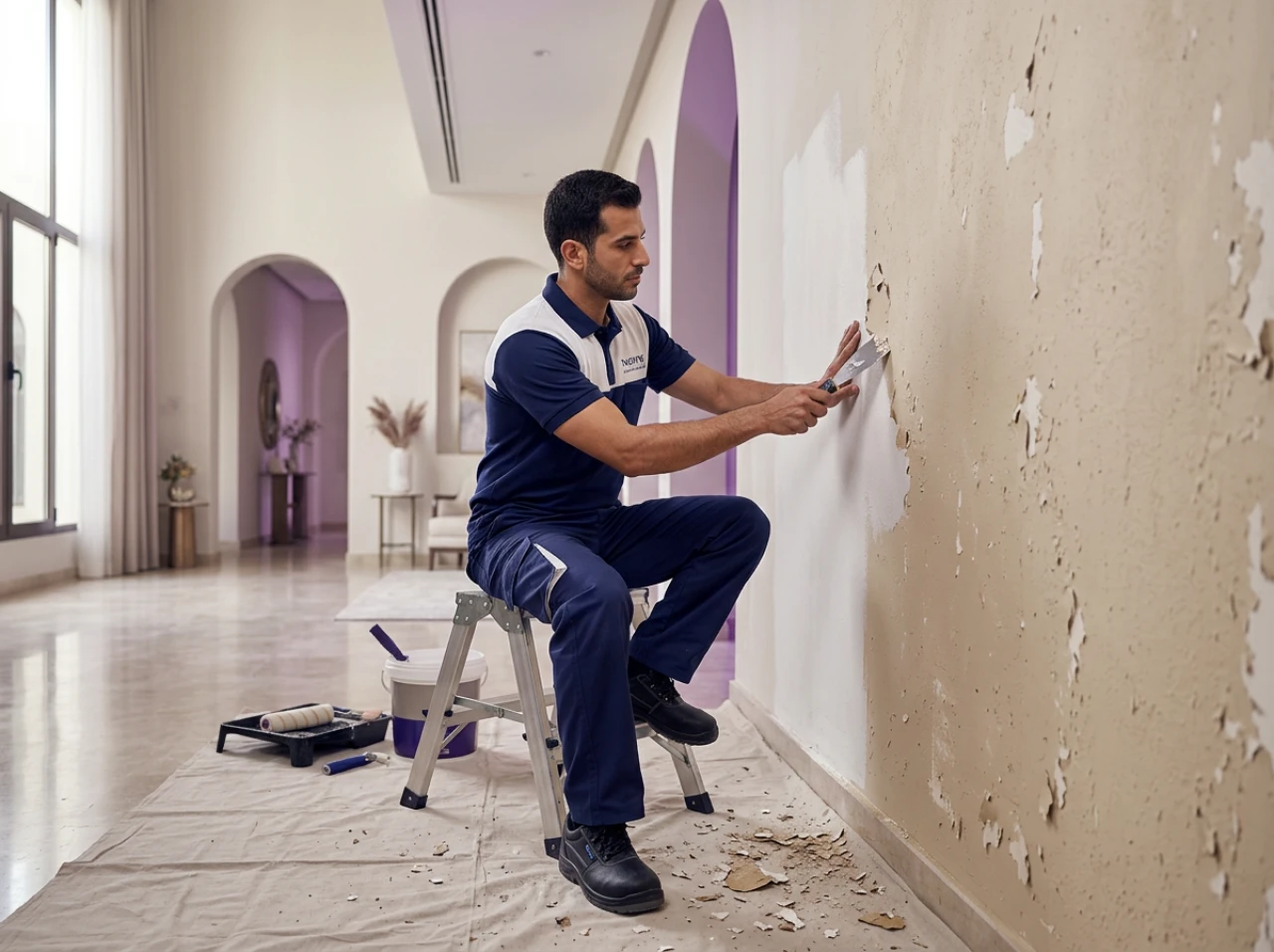 خدمة إزالة دهان قديم وإعادة الدهان