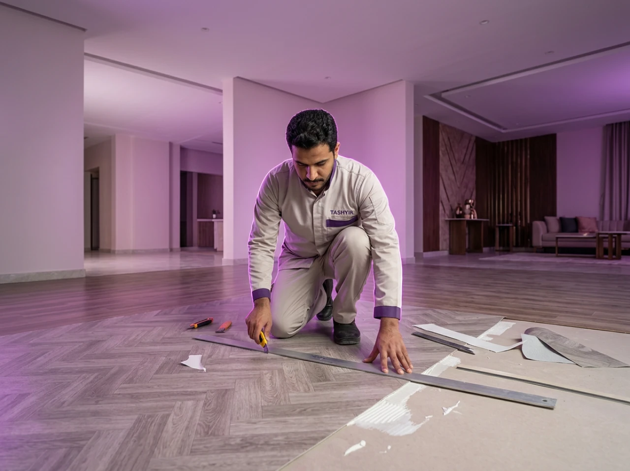 Serbisyo Pag-install ng vinyl flooring