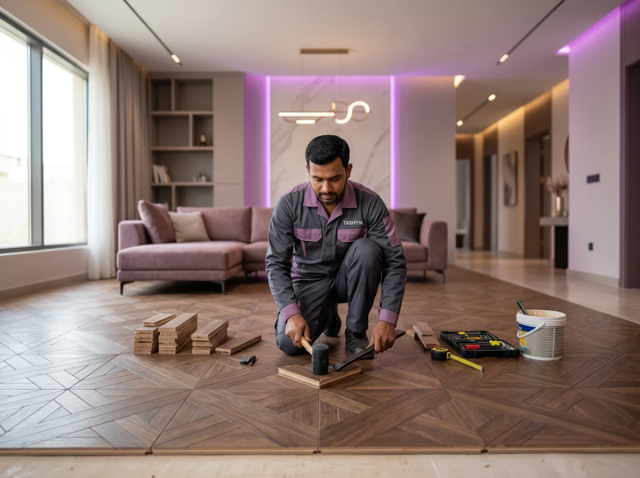 Serbisyo Pag-install ng parquet ng pyramid ng Belgium