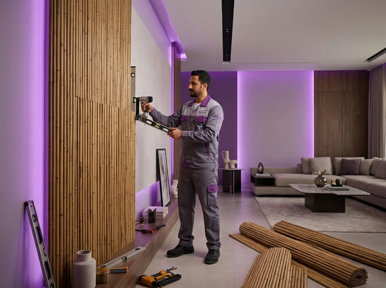 Bamboo wall cladding (reed) service