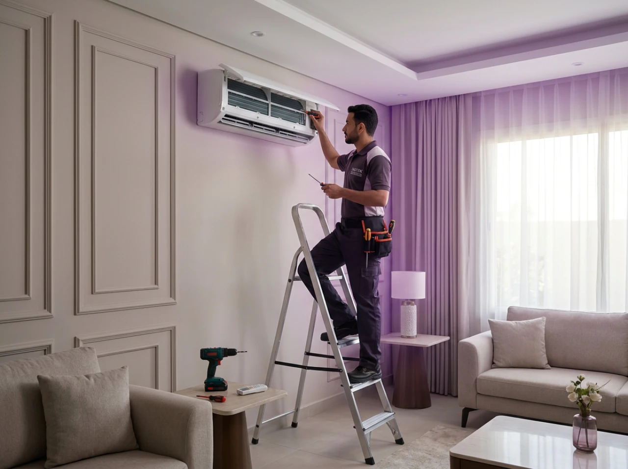 گھر کے اندر ایئر کنڈیشنر کو ختم کرنا اور انسٹال کرنا سروس