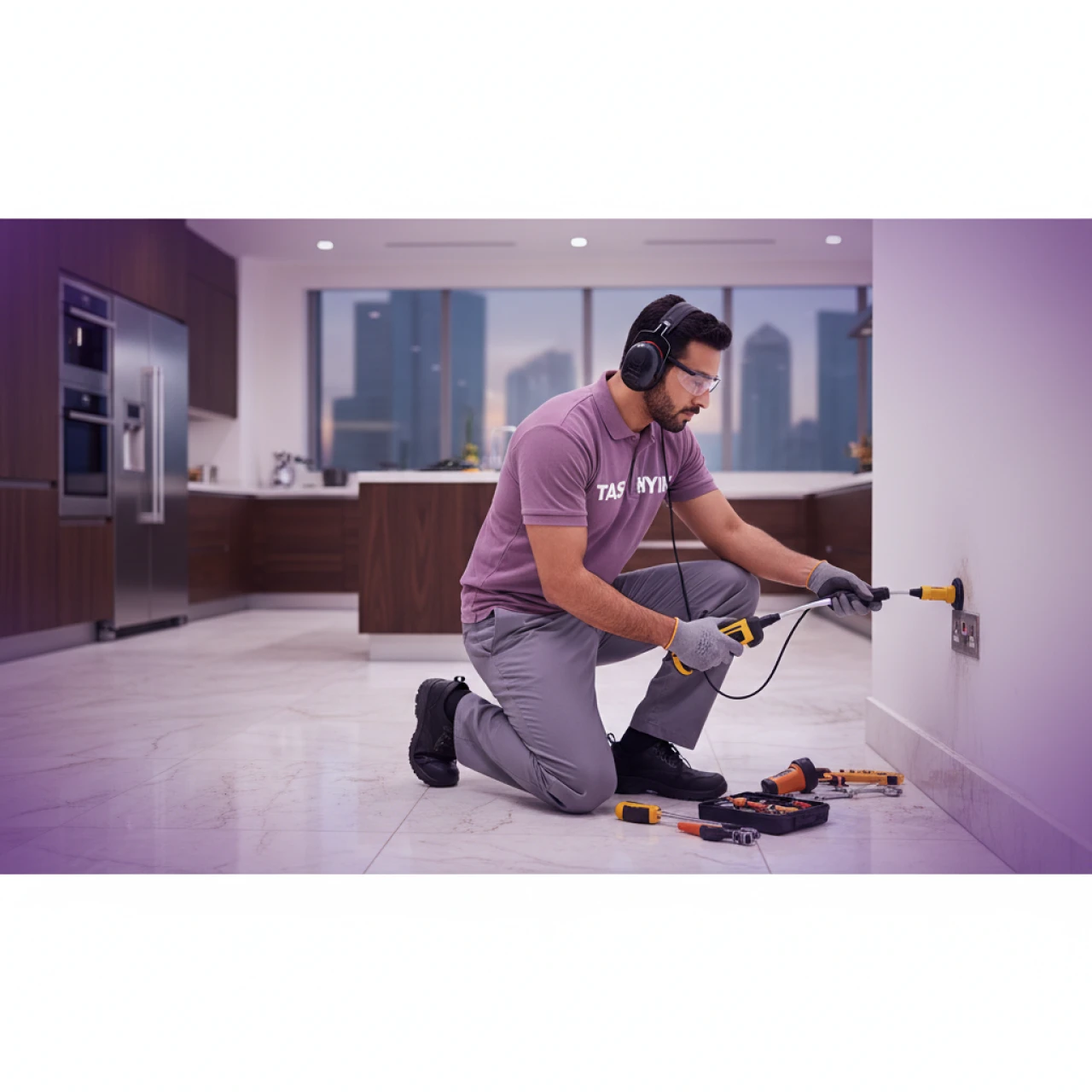 خدمة كشف التسربات باستخدام الجهاز