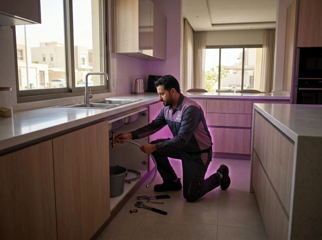 خدمة تغير محبس زاوية مع لى