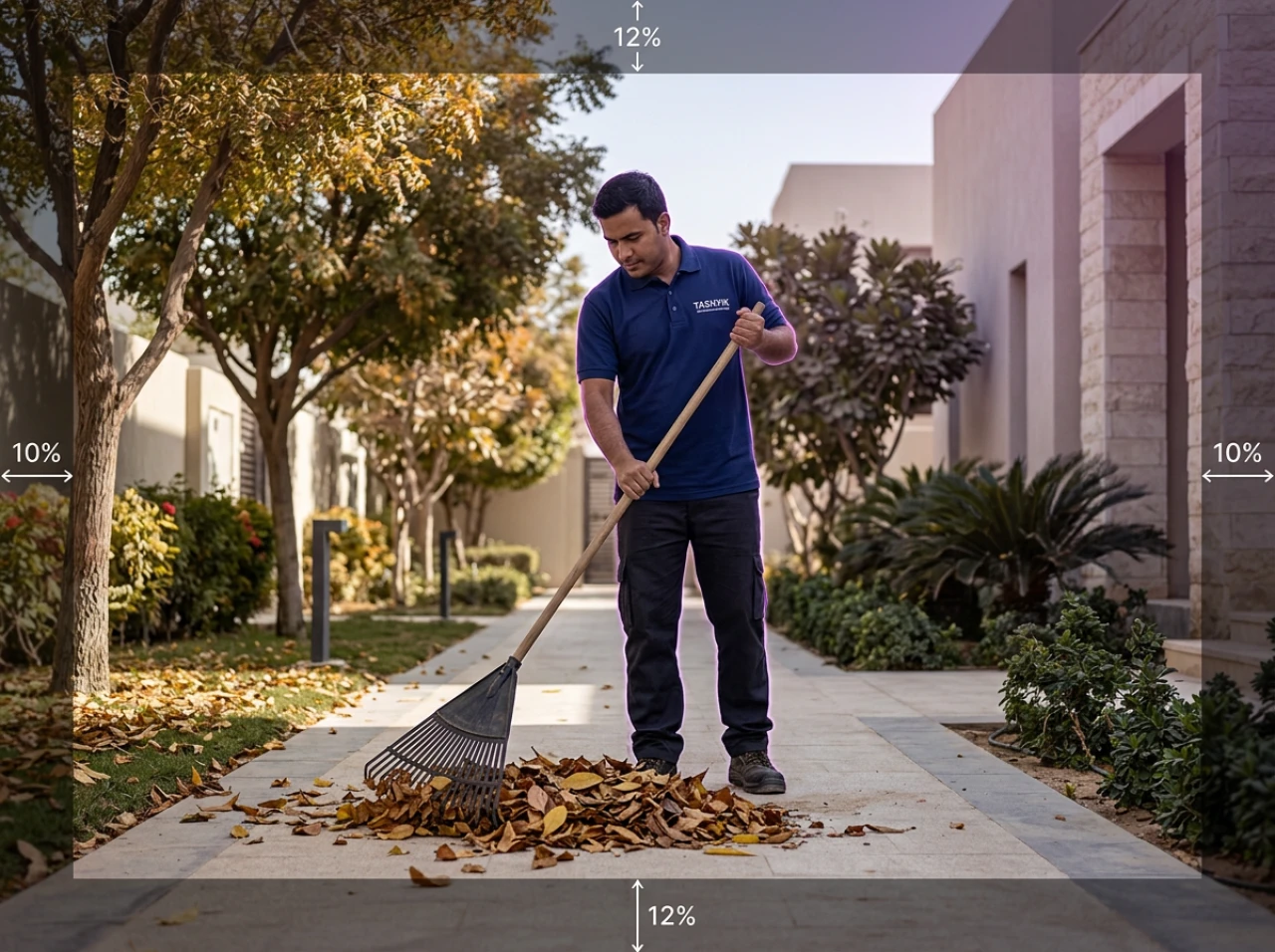 Sweeping and removing leaves service