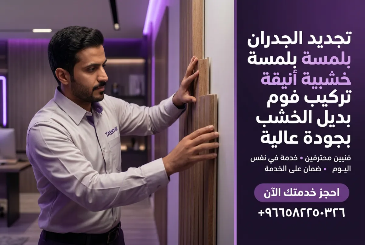 تركيب فوم تقليد خشب مع تشييك: جمال الخشب دون عناء الصيانة